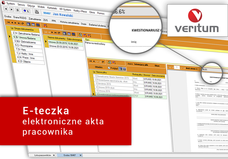 E-teczka w Veritum – elektroniczne akta pracownika