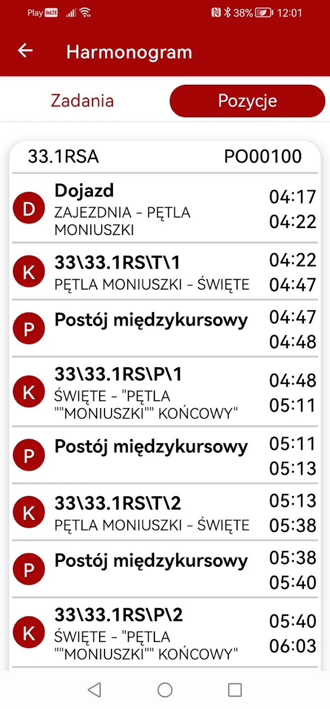 harmonogram pracy kierowcy pozycje Veritum Mobile harmonogram pracy kierowcy pozycje Veritum Mobile